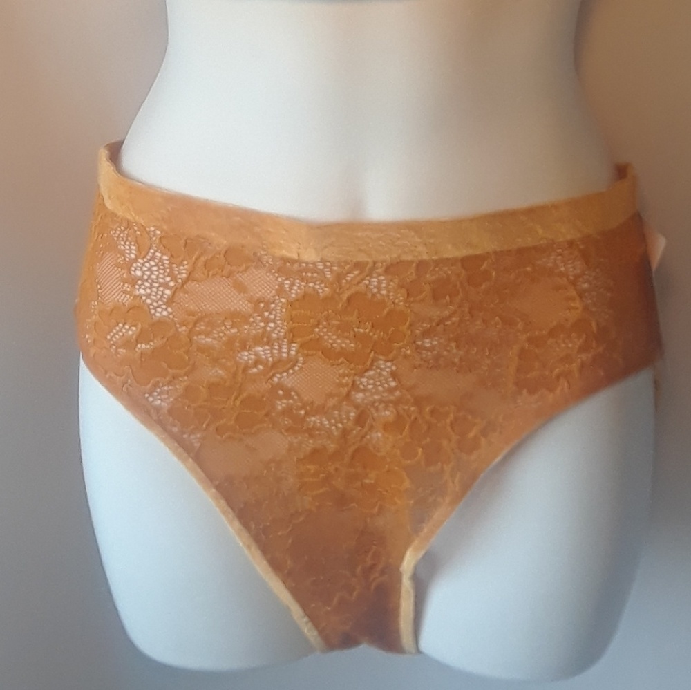 NWT Shimera Orange lace & velvet panty